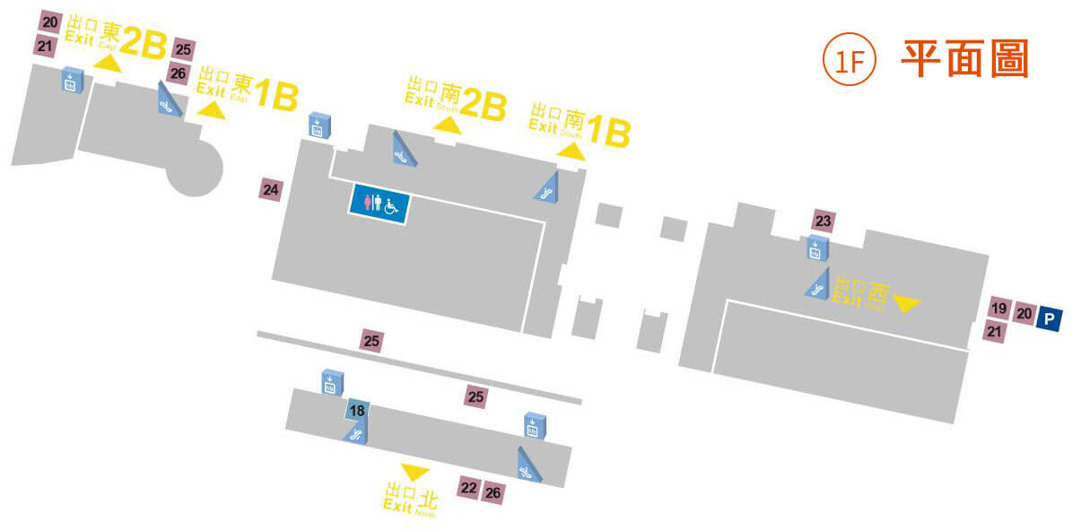 南港高鐵站平面圖-1F
